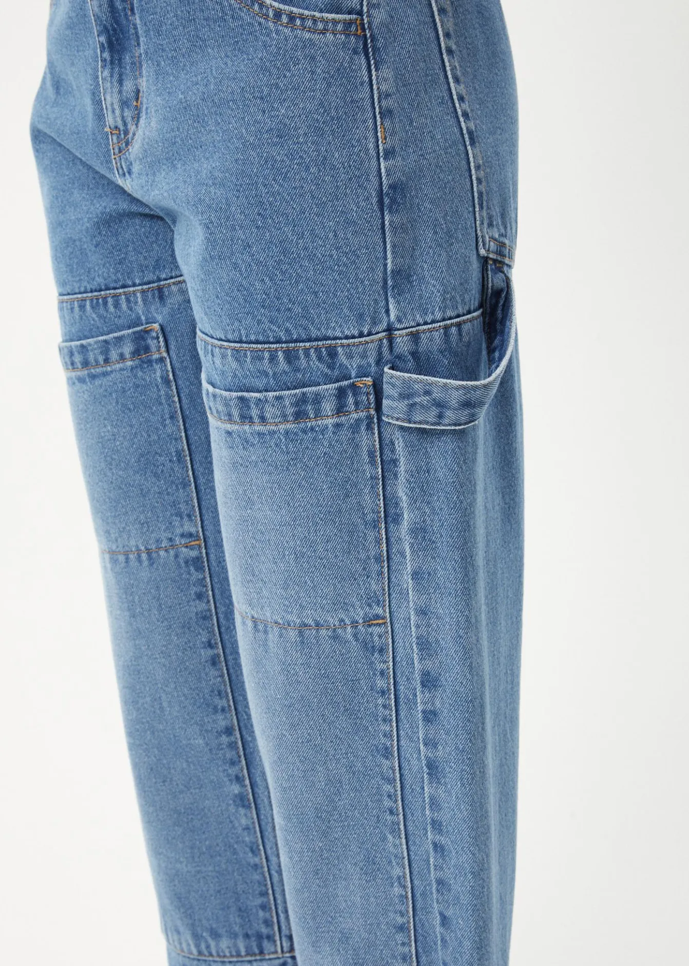 Essentials|Jeans<Afends Moss - Denim Workwear Jean Worn Blue