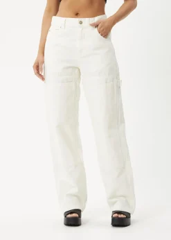 Jeans|Essentials<Afends Moss  - Denim Workwear Jean Off White