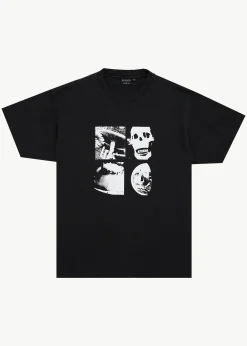 T-Shirts<Afends New And Clear  - Heavyweight Boxy Tee Stone Black