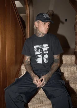 T-Shirts<Afends New And Clear  - Heavyweight Boxy Tee Stone Black