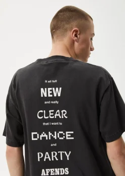 T-Shirts<Afends New And Clear  - Heavyweight Boxy Tee Stone Black