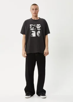 T-Shirts<Afends New And Clear  - Heavyweight Boxy Tee Stone Black