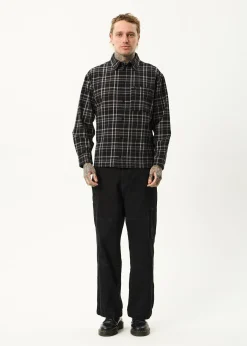 Shirts<Afends Nights - Flannel Long Sleeve Shirt Black Check