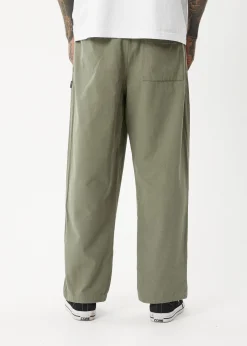 Pants<Afends Ninety Eights  - Baggy Elastic Waist Pant Olive