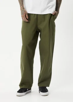 Pants<Afends Ninety Eights  - Baggy Elastic Waist Pant Military