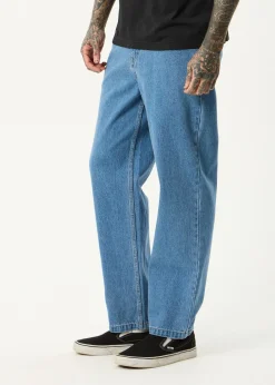 Jeans<Afends Ninety Twos  - Denim Relaxed Jean Worn Blue
