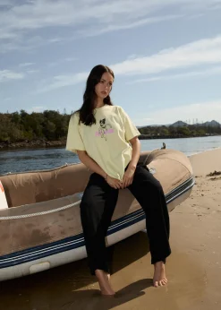 Tees & Shirts<Afends No Fury  - Oversized Tee Lemongrass