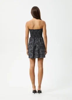 Dresses<Afends Paisley  - Strapless Mini Dress Black