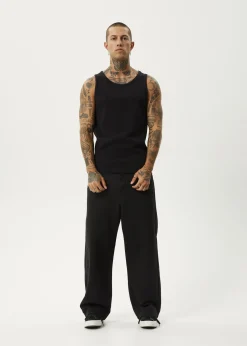Sleeveless<Afends Paramount  - Rib Singlet Black