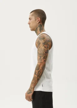 Sleeveless<Afends Paramount  - Rib Singlet White