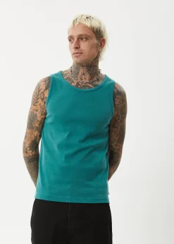 Sleeveless<Afends Paramount  - Rib Singlet Washed Pine