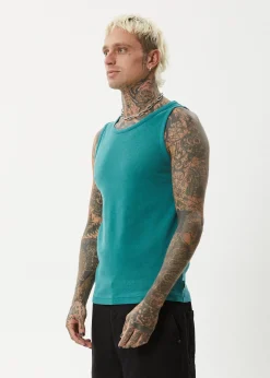 Sleeveless<Afends Paramount  - Rib Singlet Washed Pine