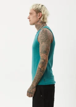 Sleeveless<Afends Paramount  - Rib Singlet Washed Pine