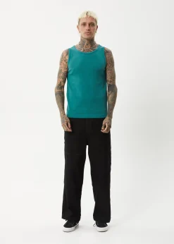 Sleeveless<Afends Paramount  - Rib Singlet Washed Pine