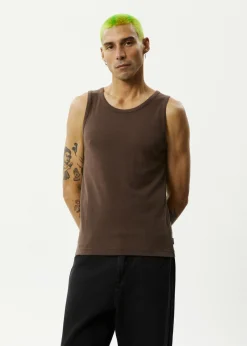 Sleeveless<Afends Paramount  - Rib Singlet Coffee