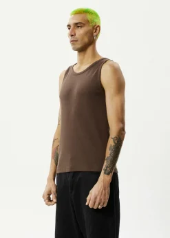 Sleeveless<Afends Paramount  - Rib Singlet Coffee