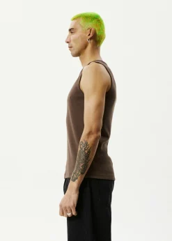 Sleeveless<Afends Paramount  - Rib Singlet Coffee