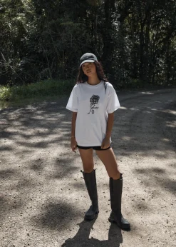 Tees & Shirts<Afends Patches  -  Oversized Tee White