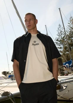T-Shirts<Afends Peace Out  - Boxy Tee Sand