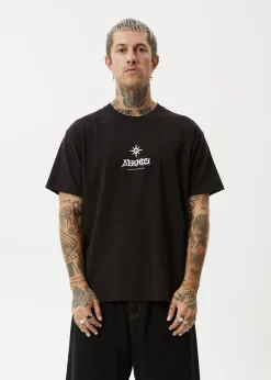 T-Shirts<Afends Peace Out  - Boxy Tee Black