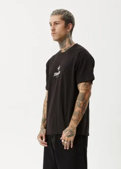 T-Shirts<Afends Peace Out  - Boxy Tee Black