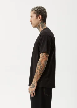 T-Shirts<Afends Peace Out  - Boxy Tee Black