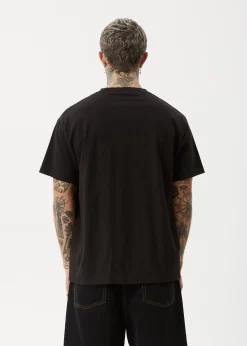 T-Shirts<Afends Peace Out  - Boxy Tee Black