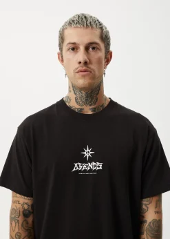 T-Shirts<Afends Peace Out  - Boxy Tee Black