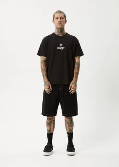 T-Shirts<Afends Peace Out  - Boxy Tee Black