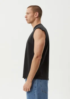 Sleeveless<Afends Peace Out  - Sleeveless Tee Stone Black