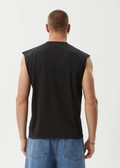 Sleeveless<Afends Peace Out  - Sleeveless Tee Stone Black