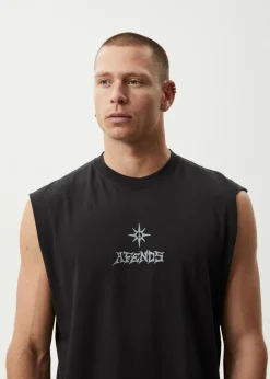 Sleeveless<Afends Peace Out  - Sleeveless Tee Stone Black