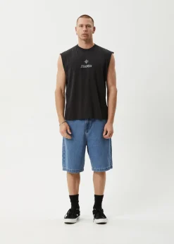 Sleeveless<Afends Peace Out  - Sleeveless Tee Stone Black