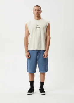 Sleeveless<Afends Peace Out  - Sleeveless Tee Moonbeam