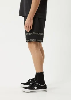 Shorts<Afends Peace Out Tape  - Elastic Waist Short Black