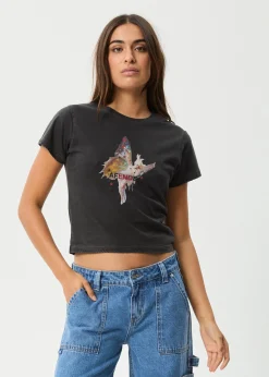 Tees & Shirts<Afends Pixie  - Baby Tee Stone Black