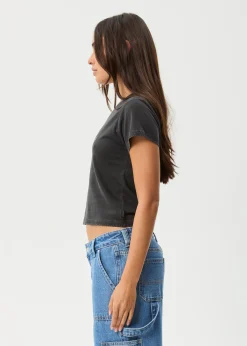 Tees & Shirts<Afends Pixie  - Baby Tee Stone Black