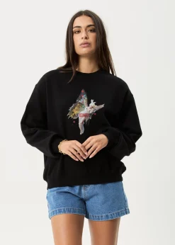 Outerwear<Afends Pixie  - Crew Neck Jumper Black