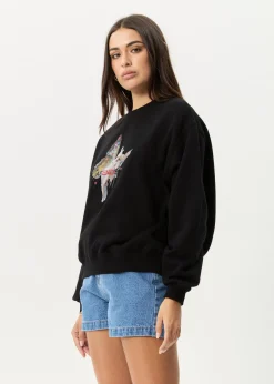 Outerwear<Afends Pixie  - Crew Neck Jumper Black