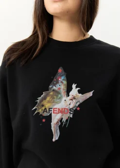 Outerwear<Afends Pixie  - Crew Neck Jumper Black