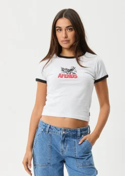 Tees & Shirts<Afends Pony Up  - Ringer Tee White