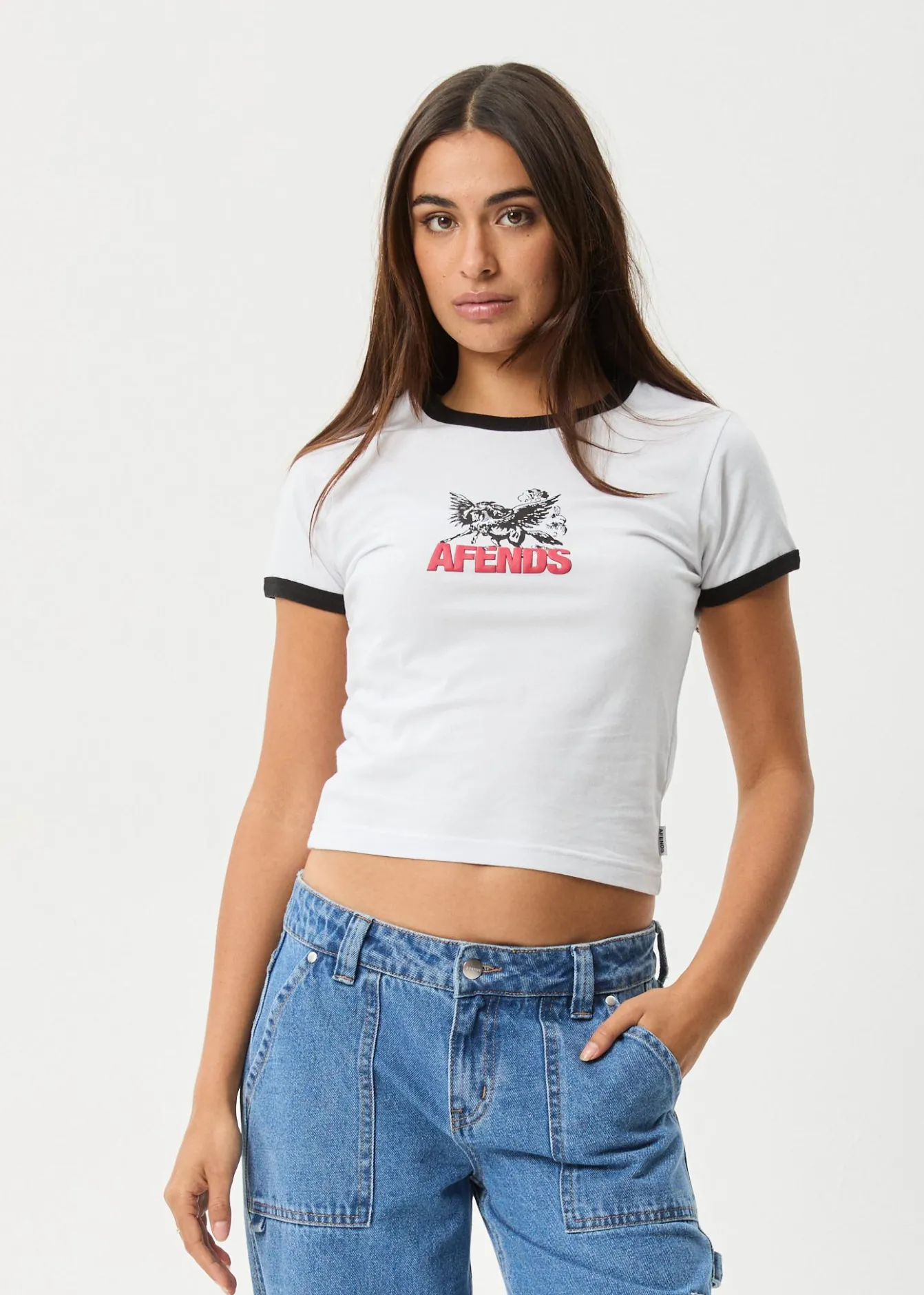 Tees & Shirts<Afends Pony Up - Ringer Tee White