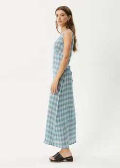 Dresses<Afends Position  - Seersucker Maxi Dress Lake Check