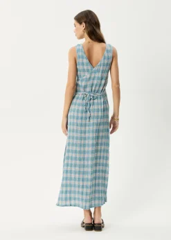 Dresses<Afends Position  - Seersucker Maxi Dress Lake Check