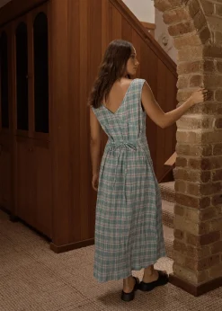 Dresses<Afends Position  - Seersucker Maxi Dress Lake Check