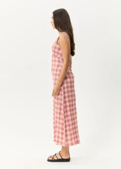 Dresses<Afends Position  - Seersucker Maxi Dress Red Check