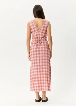 Dresses<Afends Position  - Seersucker Maxi Dress Red Check