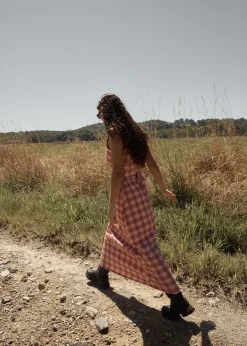 Dresses<Afends Position  - Seersucker Maxi Dress Red Check