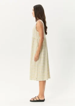Dresses<Afends Position  - Seersucker Midi Dress Tan Check