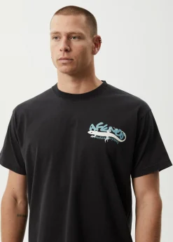 T-Shirts<Afends Reptilian  - Heavyweight Boxy Tee Stone Black